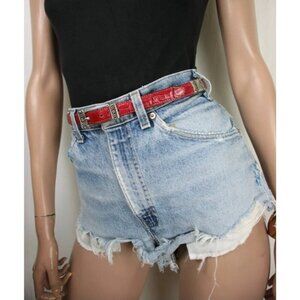 vintage reversible belt women's   black and red   silver tone Size L/34